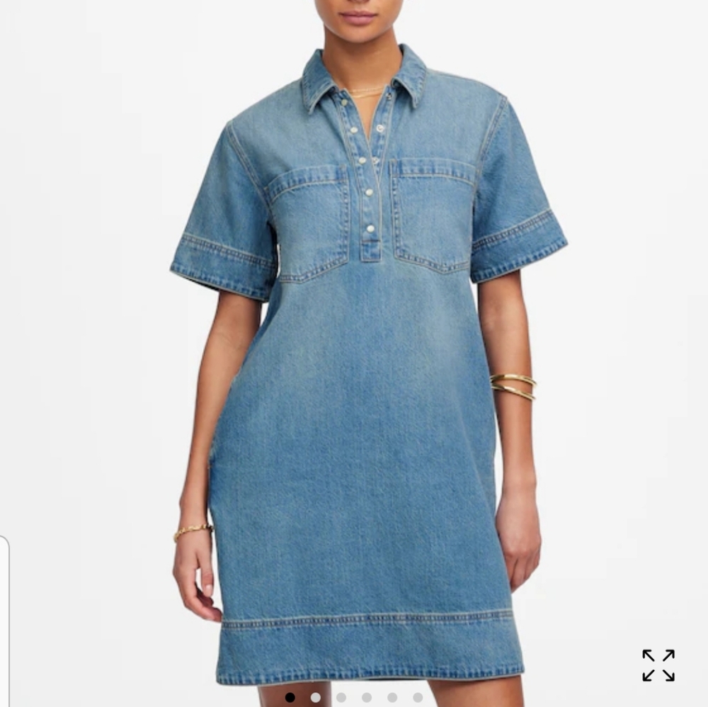 Madewell Denim Popover Mini Dress XXL NWT - Picture 2 of 9